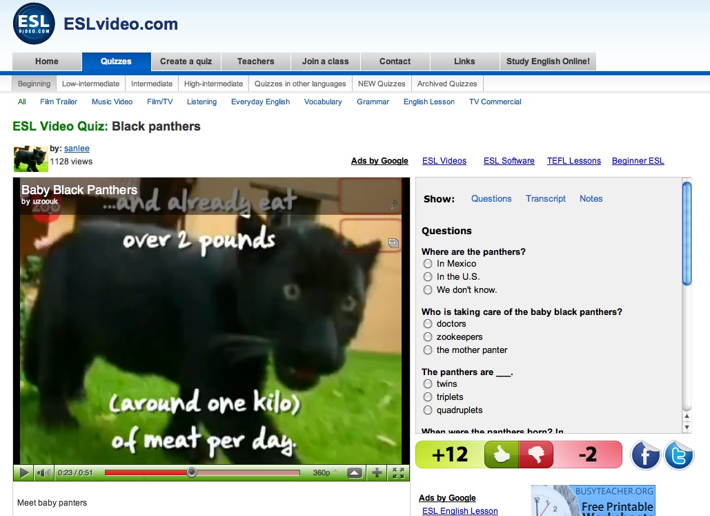 Video: Baby Black Panthers | Recurso educativo 34241