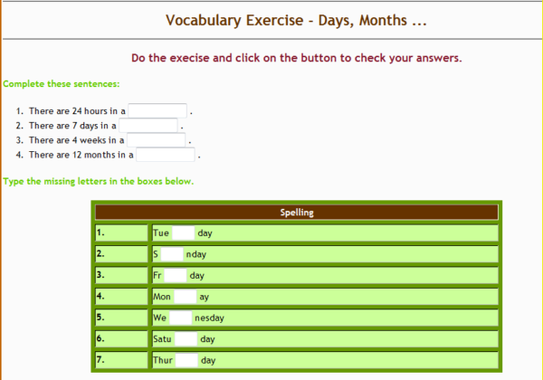 Months, days and times of the day | Recurso educativo 34558