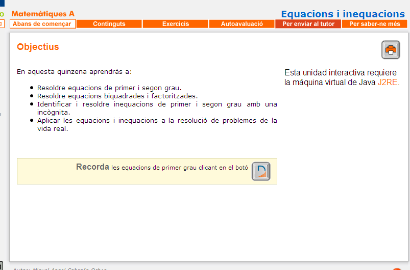 Equacions i inequacions | Recurso educativo 34859