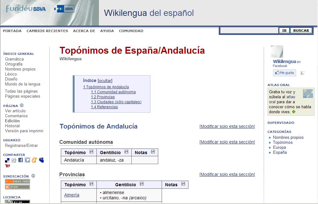 Topónimos de España/Andalucía | Recurso educativo 35952
