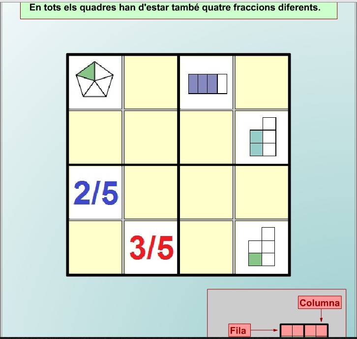 El sudoku de les fraccions | Recurso educativo 37292