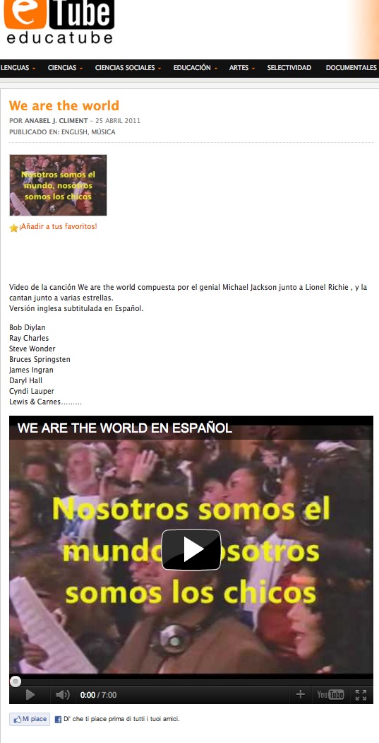 Video: We are the World | Recurso educativo 39597