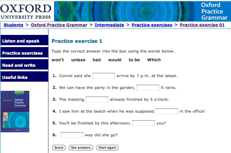 Oxford Practice Grammar Intermediate: practice exercise 1 | Recurso educativo 40426