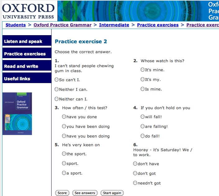 Oxford Practice Grammar Intermediate: practice exercise 2 | Recurso educativo 40428