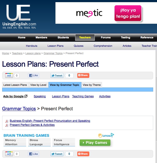 Lesson Plans: Present Perfect | Recurso educativo 40603