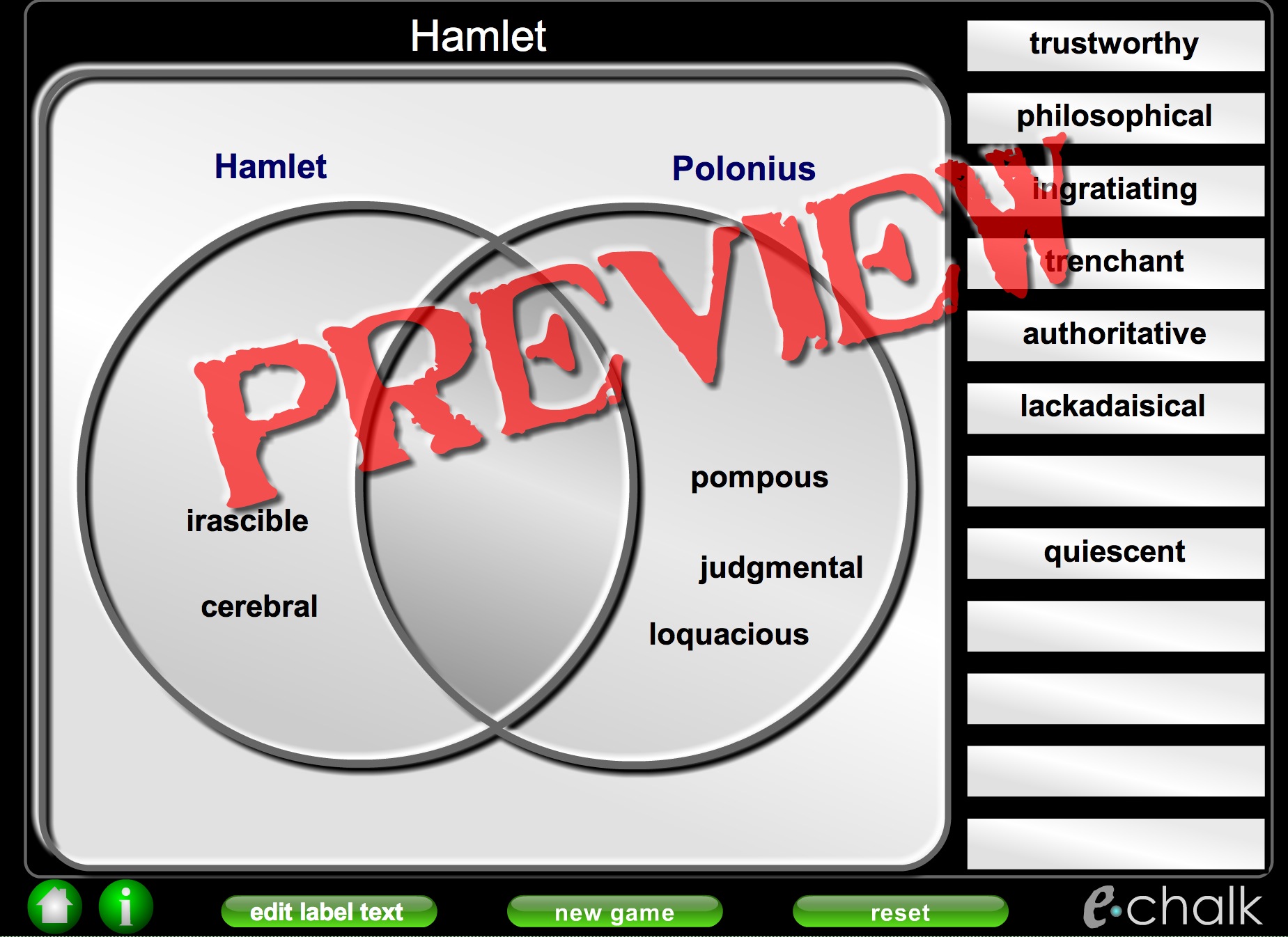 Hamlet and Polonius Venn Diagram | Recurso educativo 41982