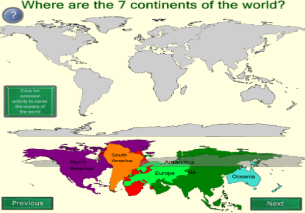 Continents of the world | Recurso educativo 46625