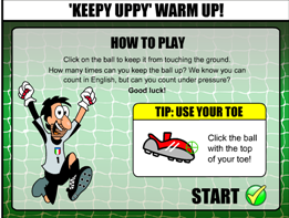 Game: Keepy-Uppy! Warm up! | Recurso educativo 47520