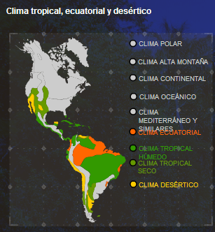 Los climas tropical, ecuatorial y desértico y sus áreas de influencia en América | Recurso educativo 47871
