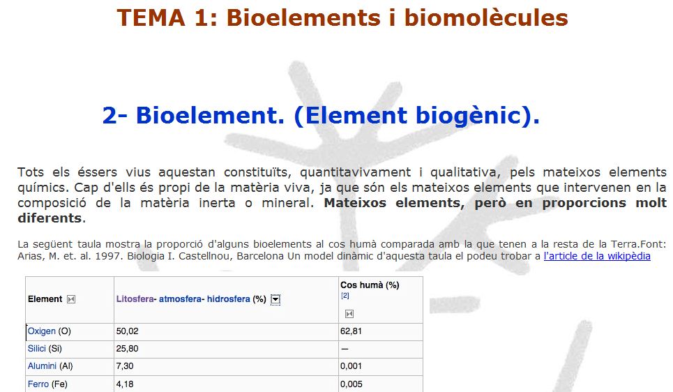 Bioelements | Recurso educativo 48526