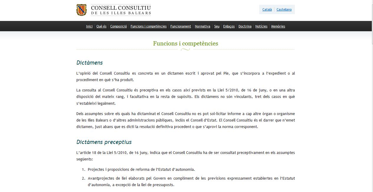 Funcions i competències - Consell Consultiu de les Illes Balears | Recurso educativo 49000