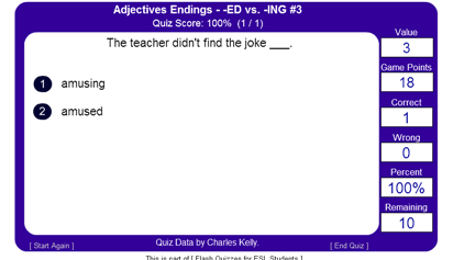 Quiz: Adjective ending | Recurso educativo 50017