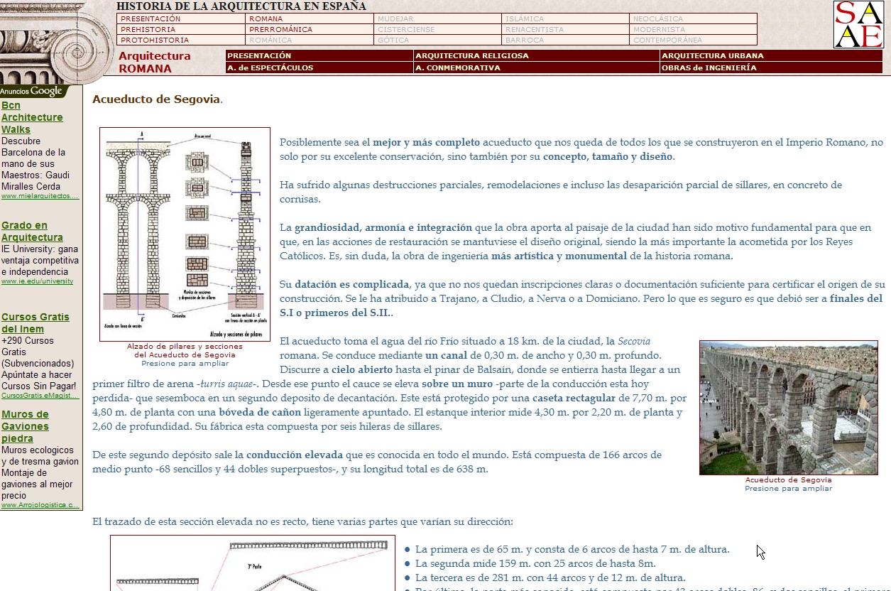 Historia de la arquitectura en España. Arquitectura Romana: Acueducto de Segovia | Recurso educativo 50031