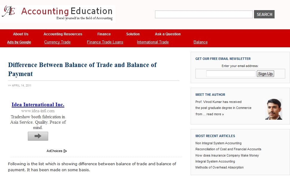 Difference Between Balance of Trade and Balance of Payment | Recurso educativo 89982
