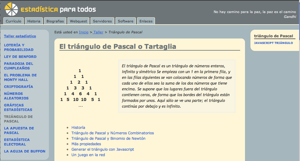 El triángulo de Pascal o Tartaglia | Recurso educativo 90563
