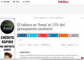 El tabaco y el presupuesto sanitario | Recurso educativo 742370