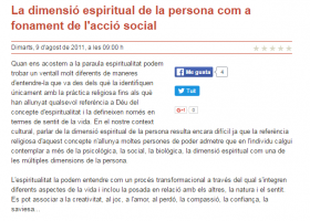 La dimensió espiritual de la persona com a fonament de l'acció social | Recurso educativo 748214