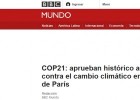 COP21: aproban histórico acordo contra o cambio climático | Recurso educativo 753051