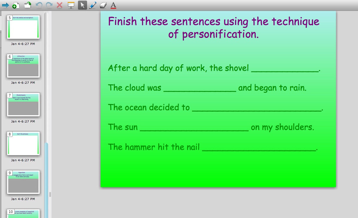 Figurative Language, Lessons and Activities for use in reading and writing | Recurso educativo 42055