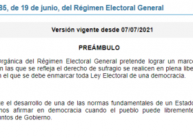 Ley Orgánica del Régimen Electoral General. | Recurso educativo 787116